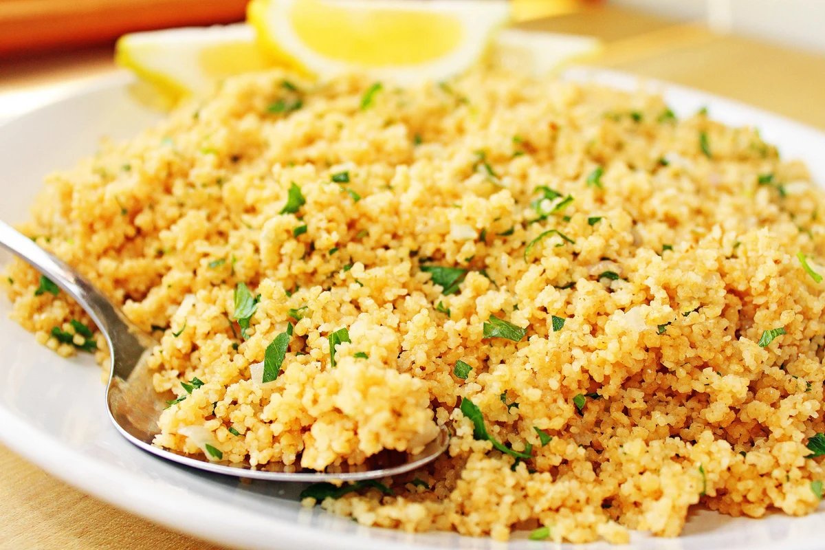 Traditional Moroccan couscous served with seven-vegetable stew